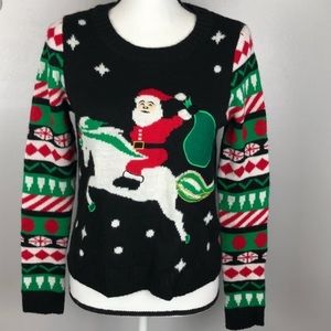 unicorn and santa sweater